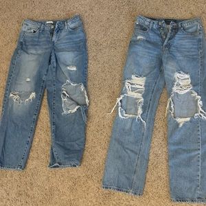 Jeans; Aero size 4 (on the right) and Forever 21 size 25